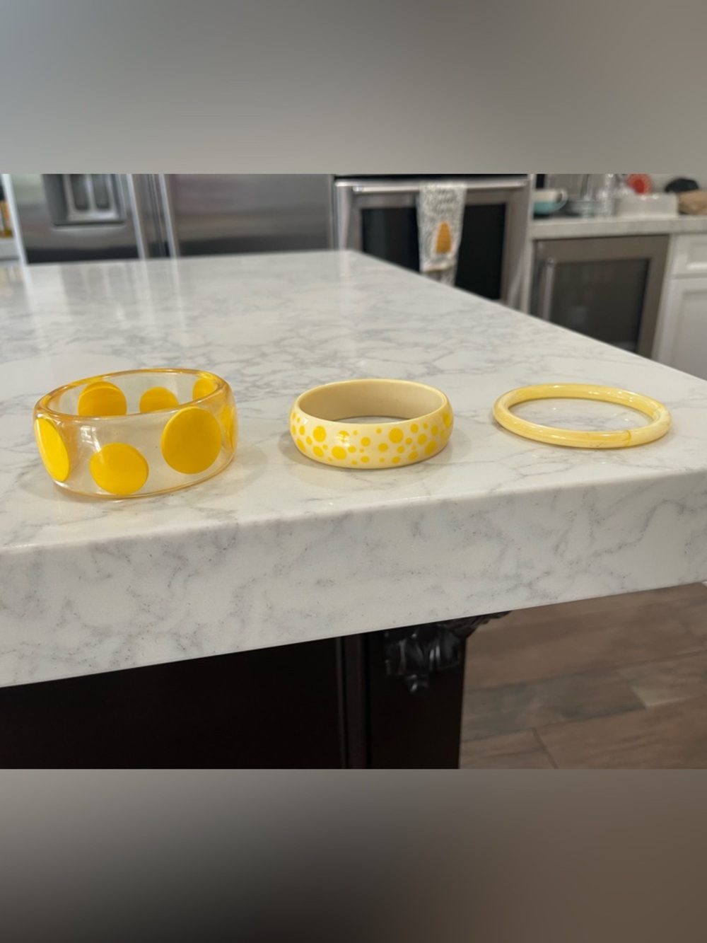 Yellow Resin Bangle Bracelet Set - Trio - Picture 2 of 8